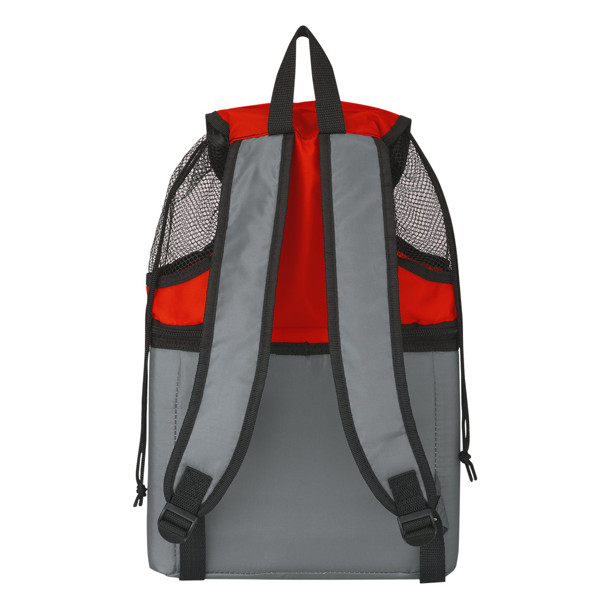 Beach Backpack with Built-In Cooler - Red - Back