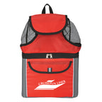 Beach Backpack with Built-In Cooler - Red - Silk Screen