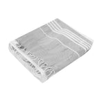 Beach Blanket with Tassel Fringe, Recycled - Gray - Bag