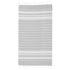 Beach Blanket with Tassel Fringe, Recycled - Gray - Open