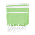 Beach Blanket with Tassel Fringe, Recycled - Lime Green - Front