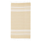 Beach Blanket with Tassel Fringe, Recycled - Tan - Open