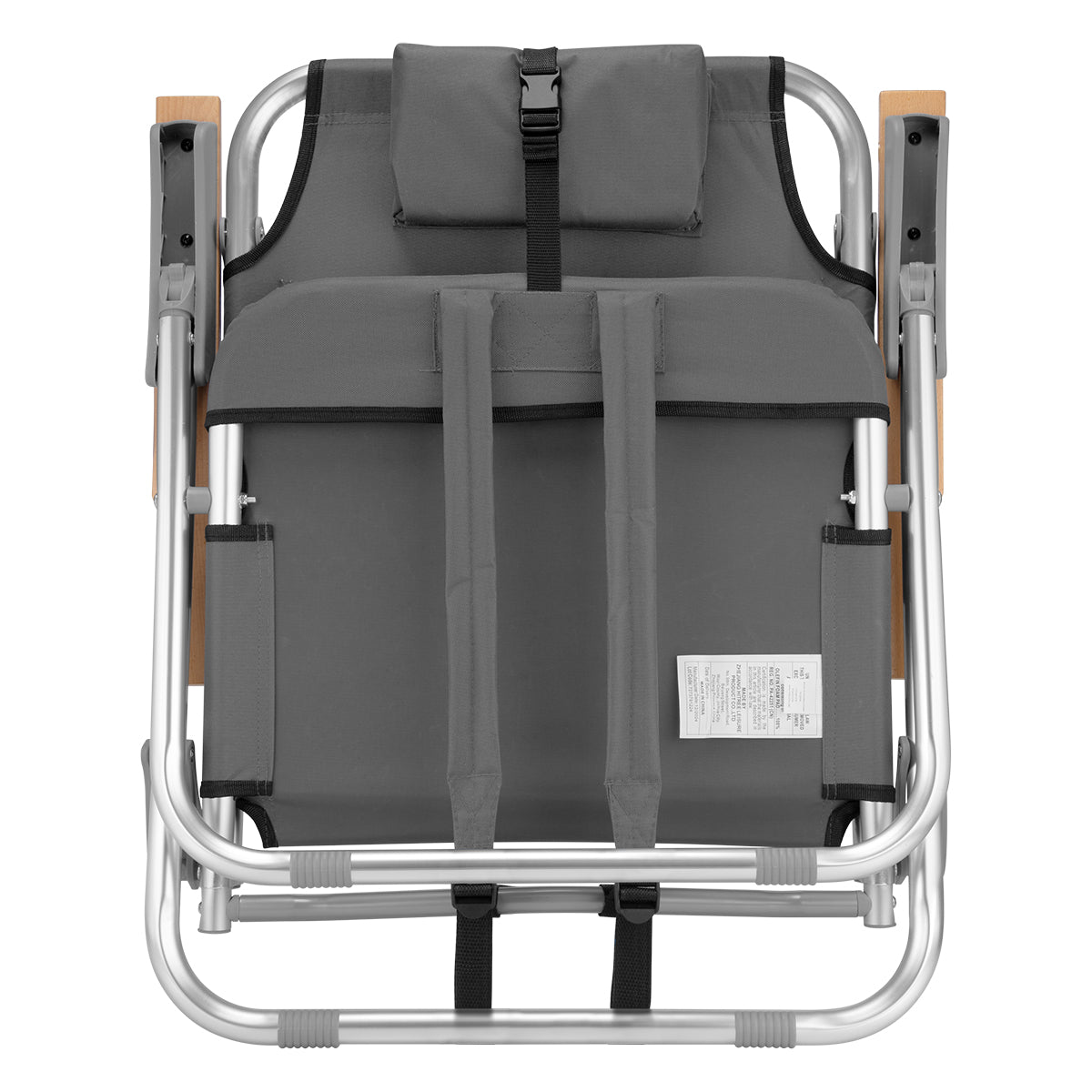 Beach Chair, Portable - Gray - Closed