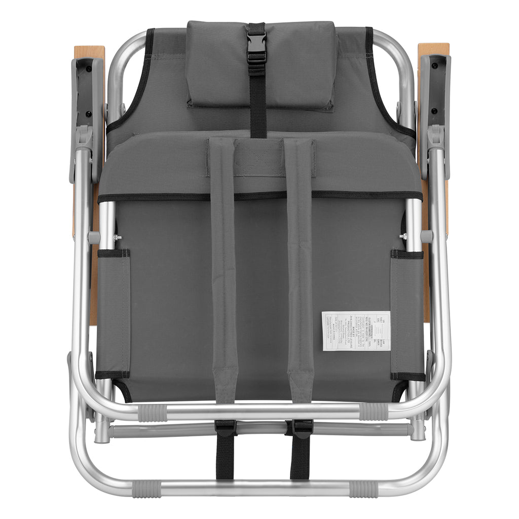 Beach Chair, Portable - Gray - Closed