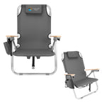 Beach Chair, Portable - Gray - Colorbrite