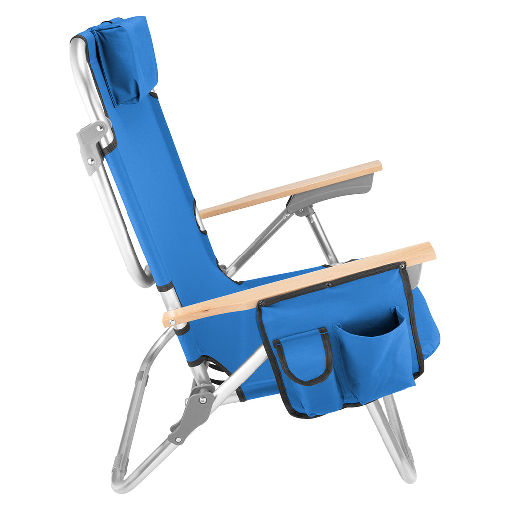 Beach Chair, Portable - Royal Blue - Side
