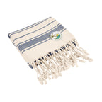 Beach Towel, Bungalow Style - Navy - Embroidery