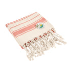 Beach Towel, Bungalow Style - Red - Embroidery