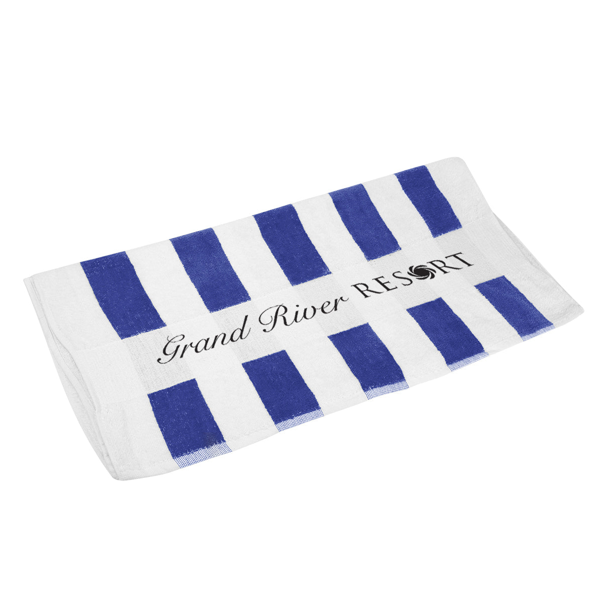Beach Towel, Seaside Embroidery - Navy - Silk Screen