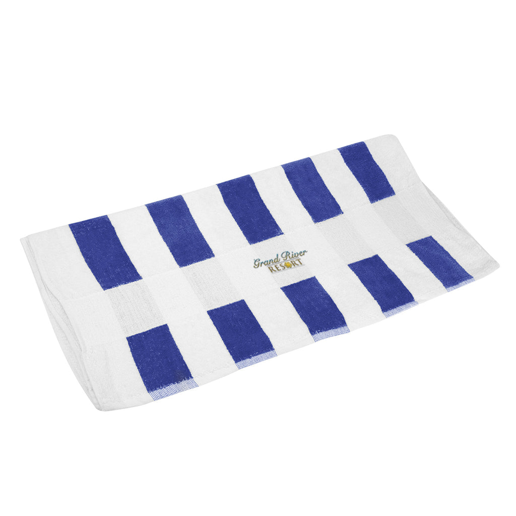 Beach Towel, Seaside - Navy - Embroidery