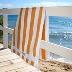 Beach Towel, Seaside - Orange - Embroidery
