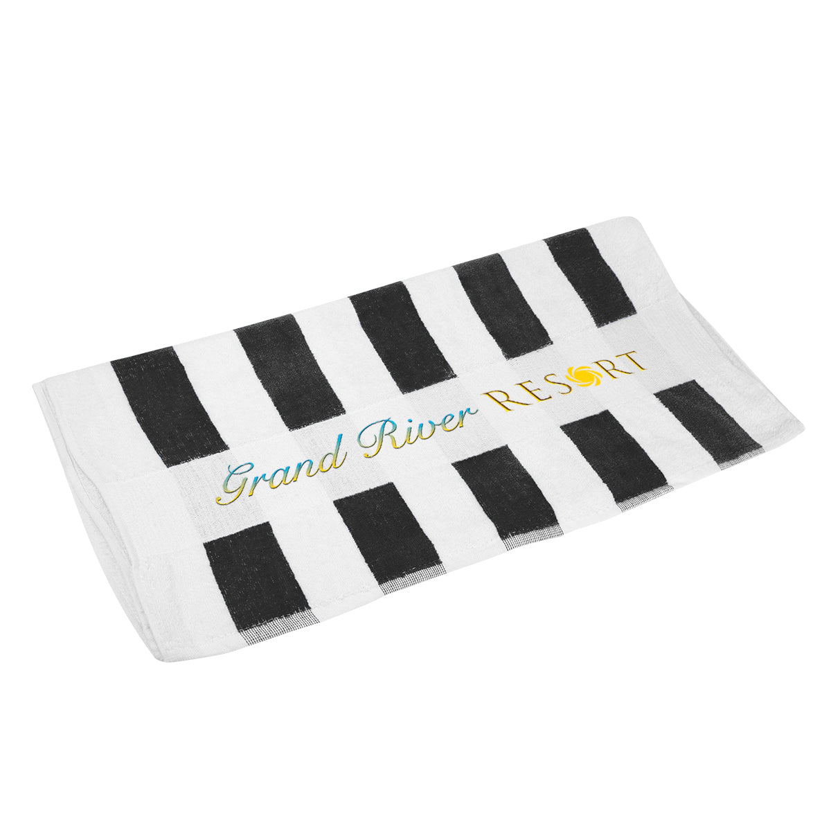 Beach Towel, Seaside - White with Black - Colorbrite