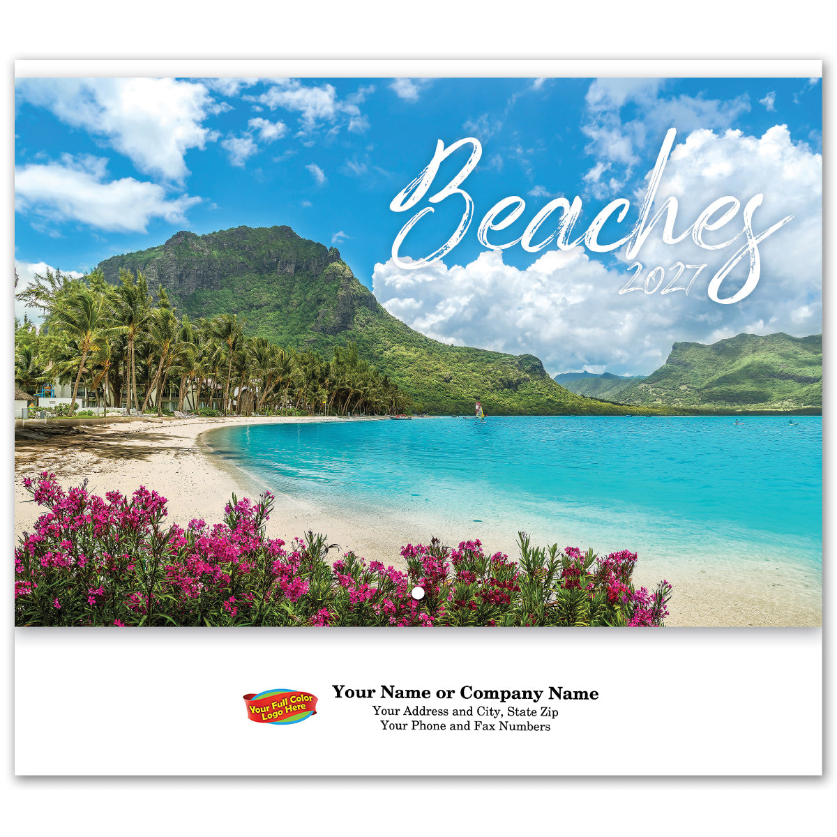 Beaches Spiral Wall Calendar in Full Color