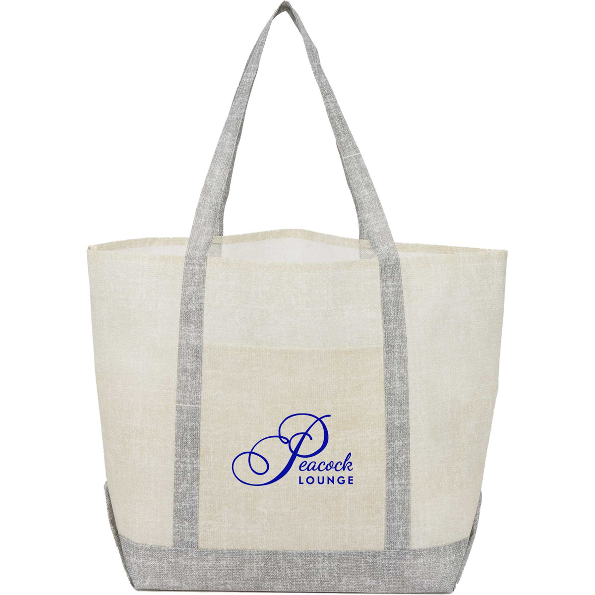 Beacon Recycled All Purpose Tote with Linen Look Full Color - Gray - Front