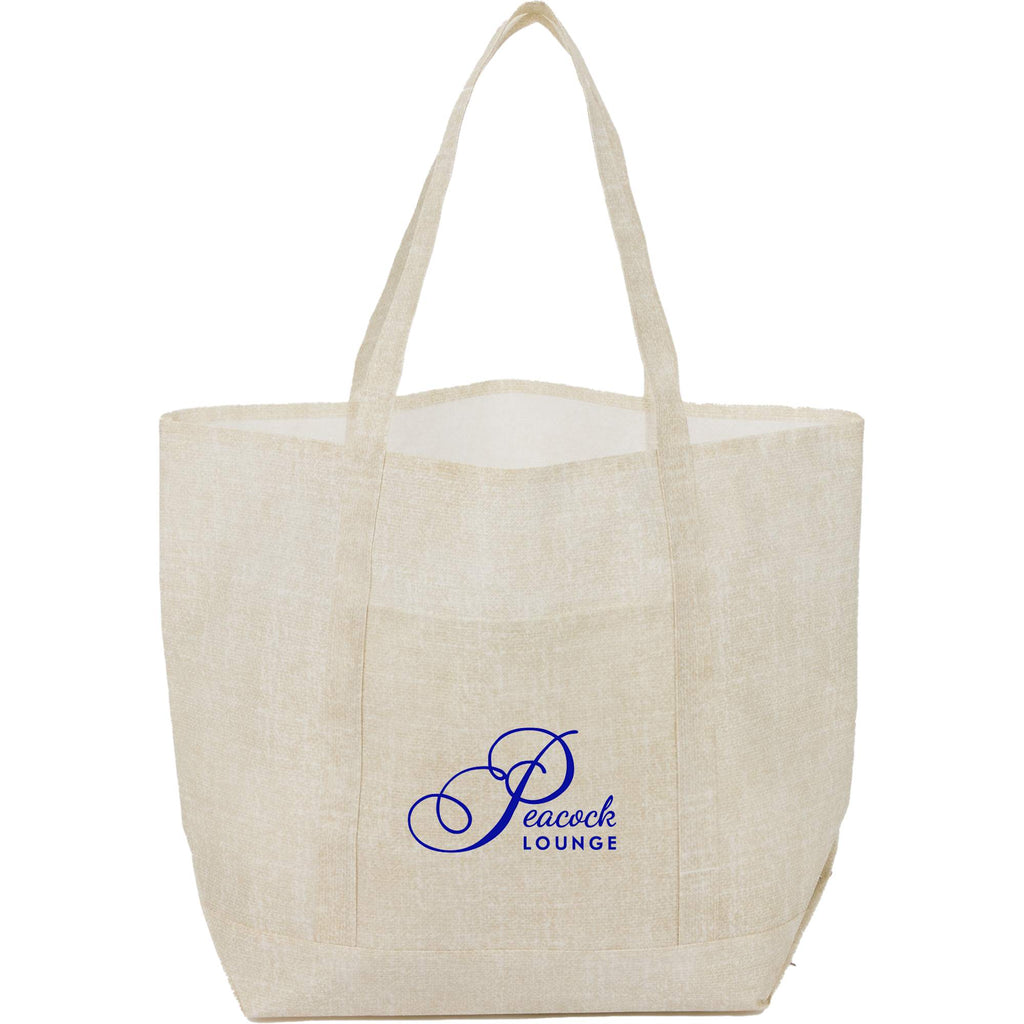 Beacon Recycled All Purpose Tote with Linen Look Full Color - Natural - Front