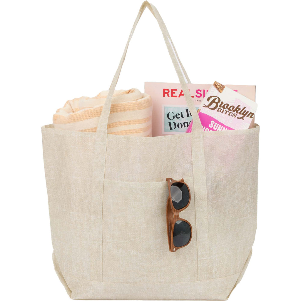 Beacon Recycled All Purpose Tote with Linen Look Full Color - Natural - Propped 2