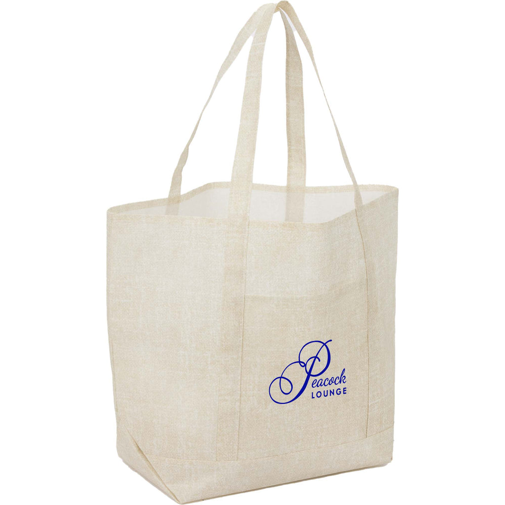 Beacon Recycled All Purpose Tote with Linen Look Full Color - Natural - Right Angle
