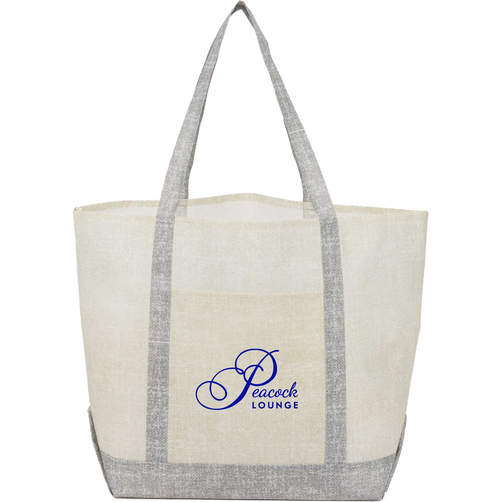Beacon Recycled All Purpose Tote with Linen Look - Gray - Front