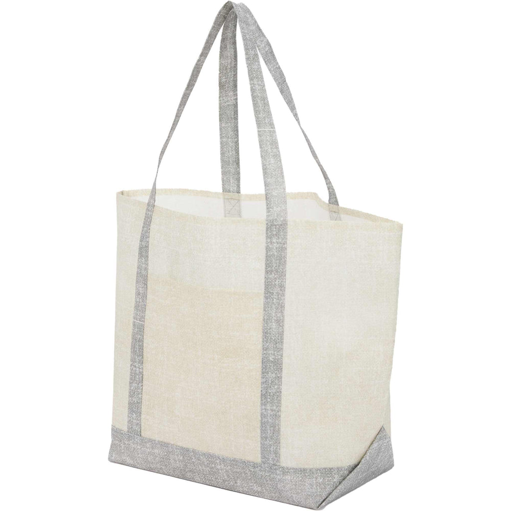 Beacon Recycled All Purpose Tote with Linen Look - Gray - Left Angle