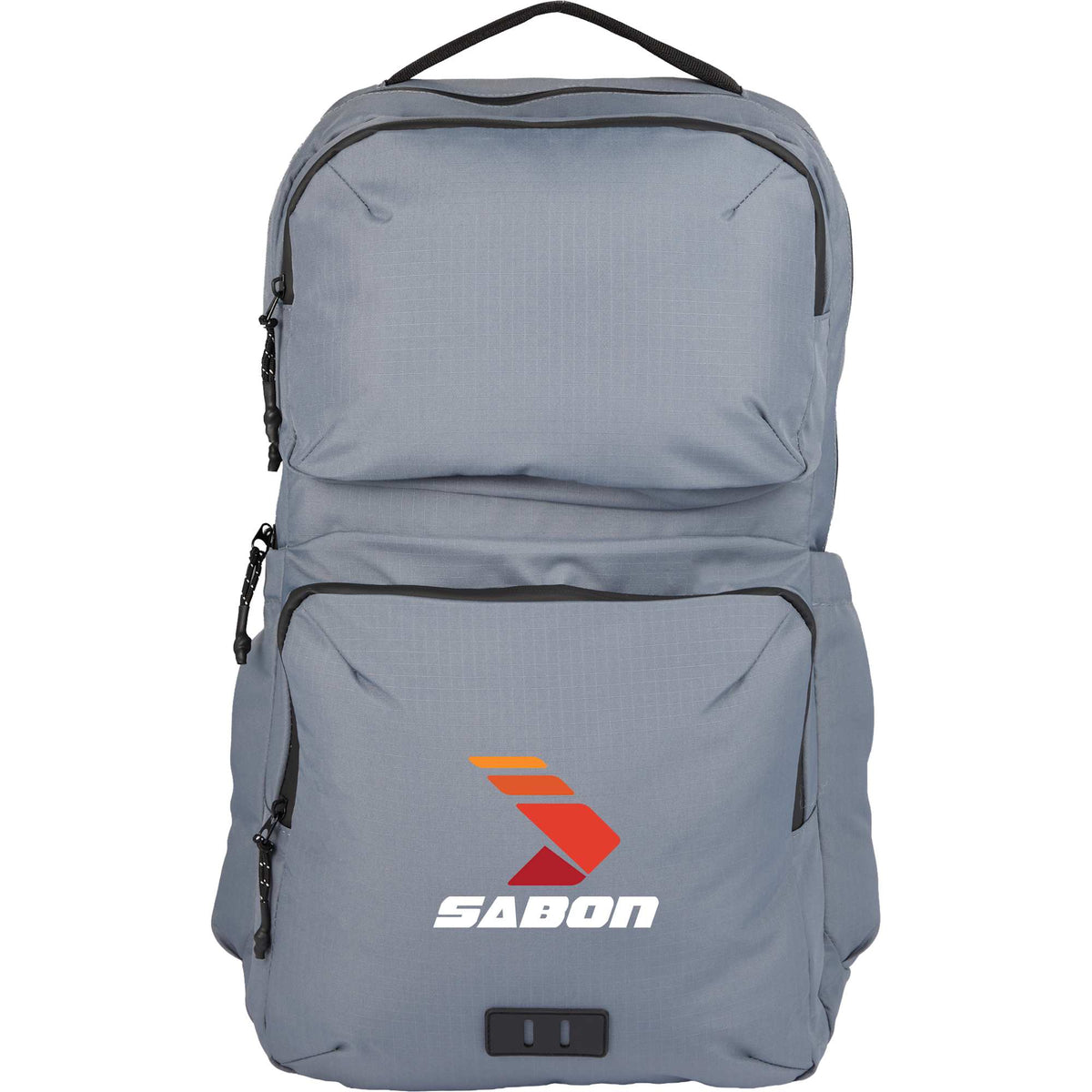 Beacon Ripstop Laptop Backpack in Recycled PET, 15 Inch - Gray - Front