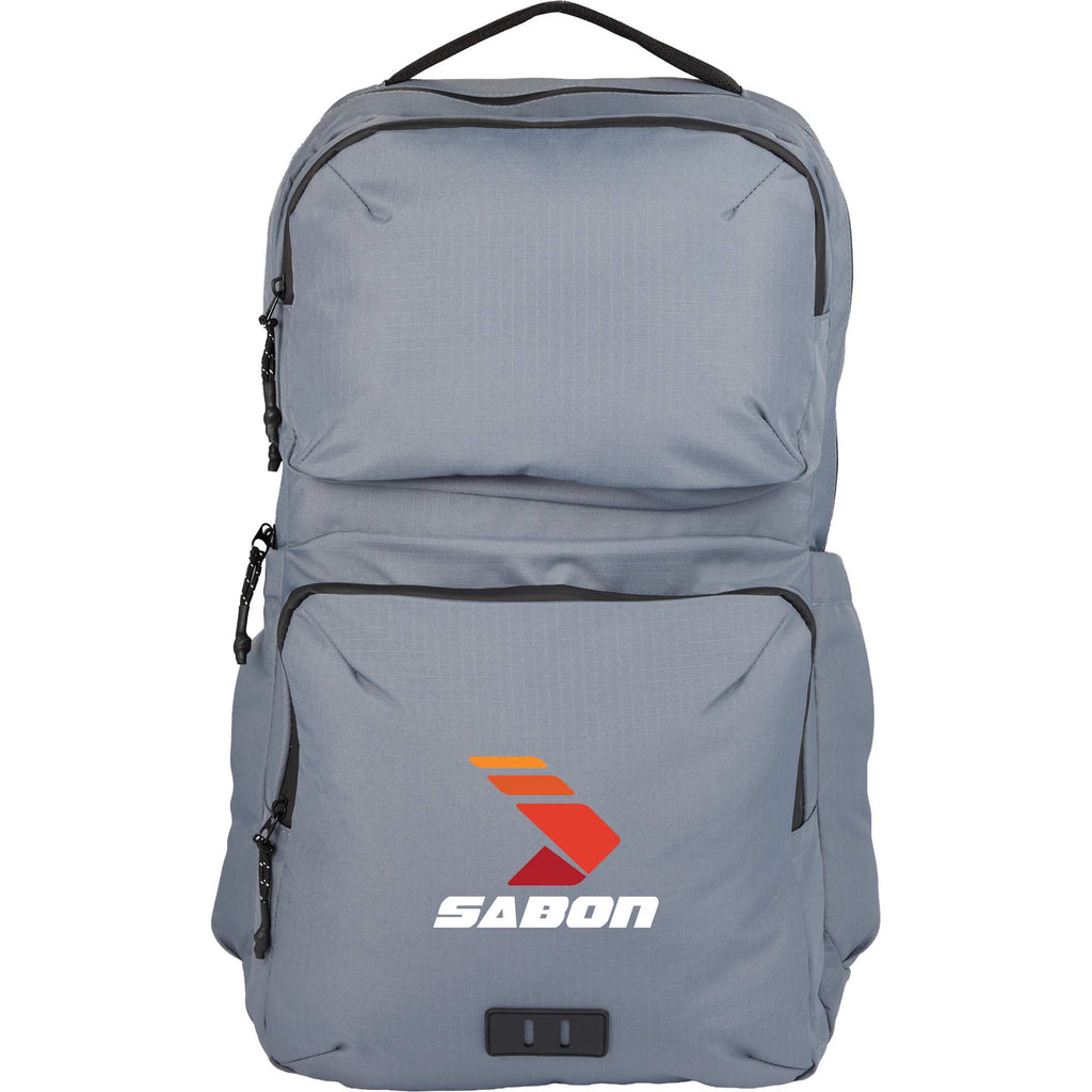 Beacon Ripstop Laptop Backpack in Recycled PET, 15 Inch Transfer - Gray - Front