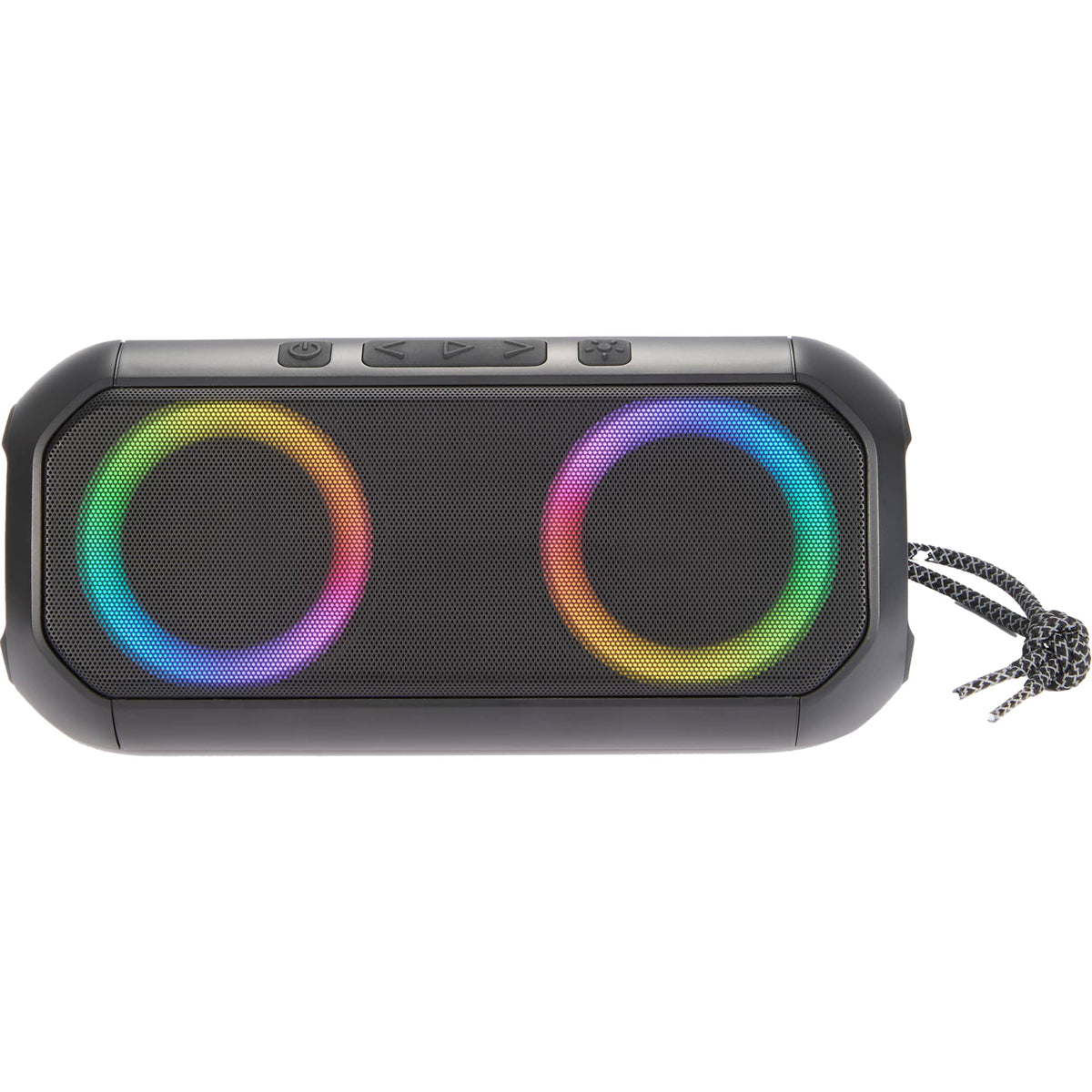 Beat Block Party Speaker with LED Lights, 20W Full Color - Black - Front Light