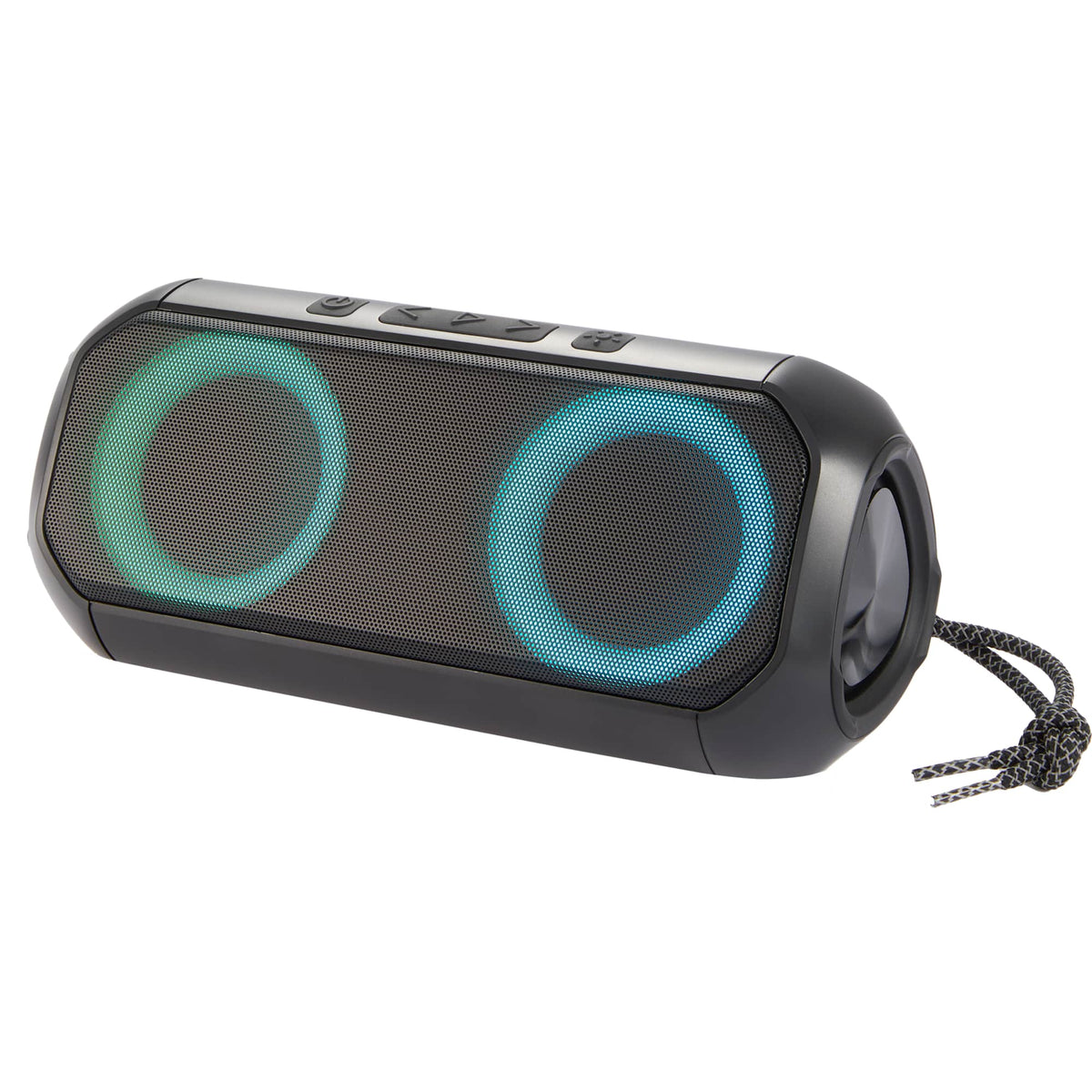 Beat Block Party Speaker with LED Lights, 20W Full Color - Black - Left Angle Light 2