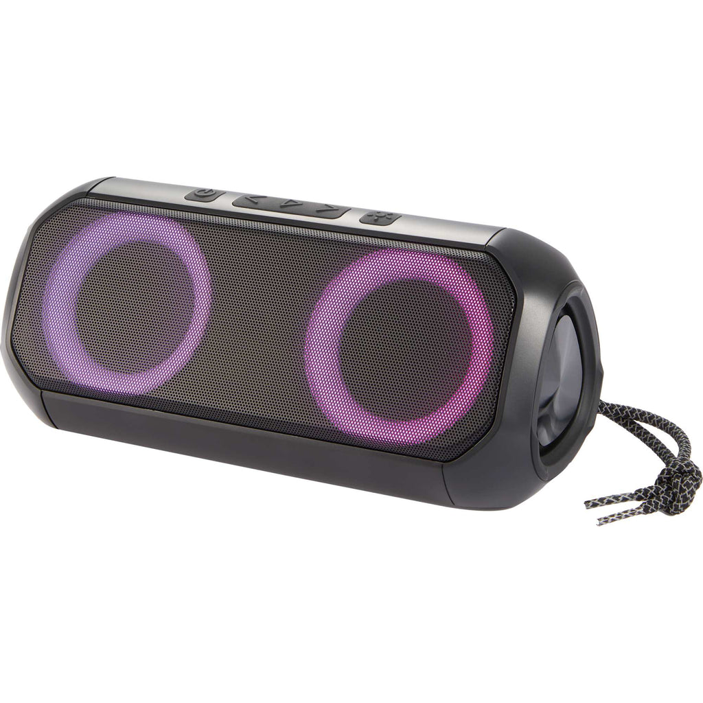 Beat Block Party Speaker with LED Lights, 20W Full Color - Black - Left Angle Light