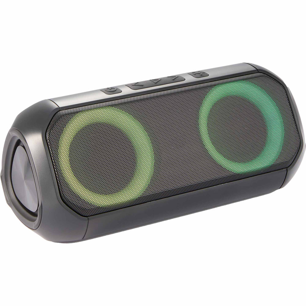 Beat Block Party Speaker with LED Lights, 20W Full Color - Black - Right Angle Light 2
