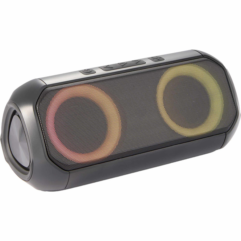 Beat Block Party Speaker with LED Lights, 20W Full Color - Black - Right Angle Light 3