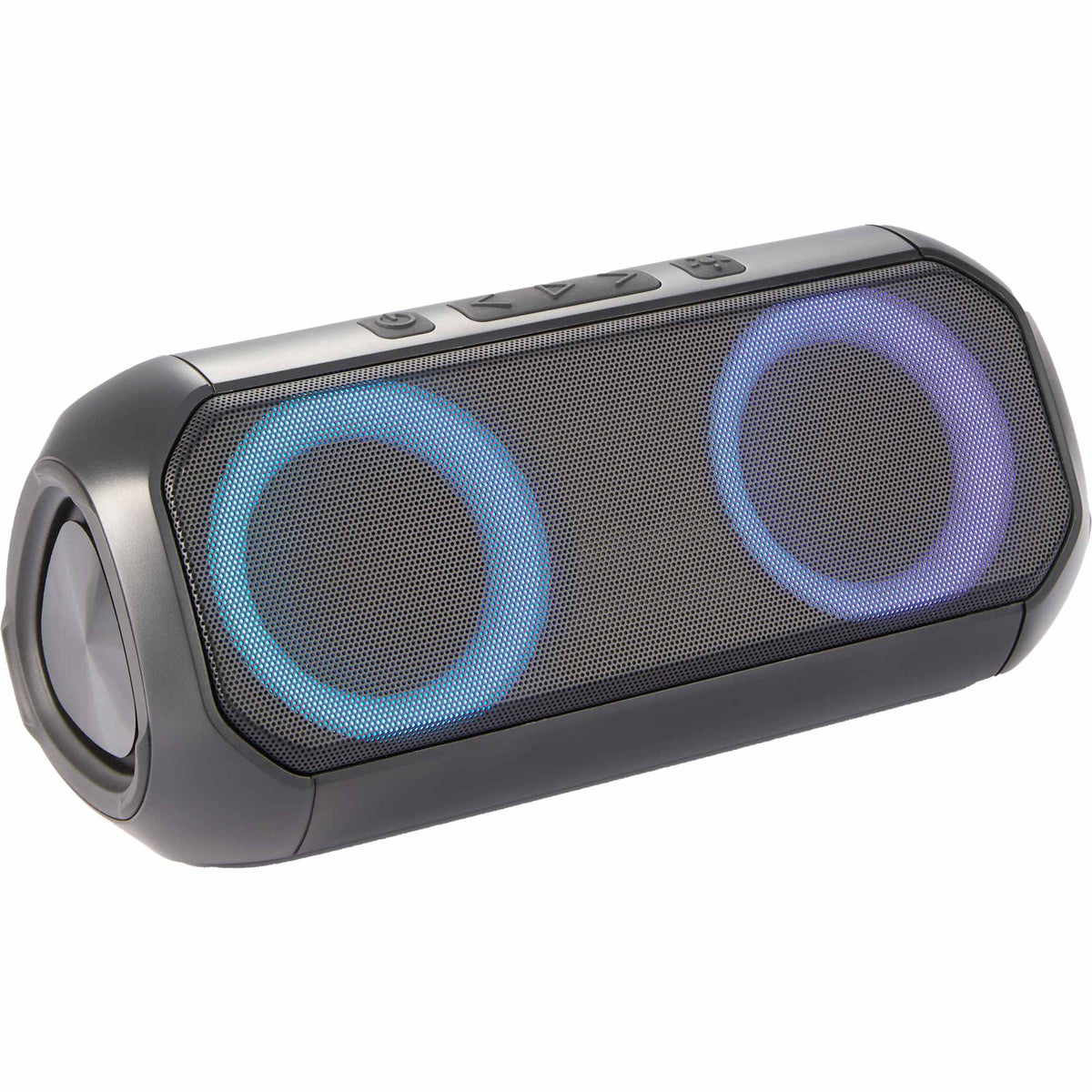 Beat Block Party Speaker with LED Lights, 20W Full Color - Black - Right Angle Light