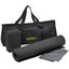 Beginner Yoga Set with Mat, Block and Towel Transfer - Black - Front