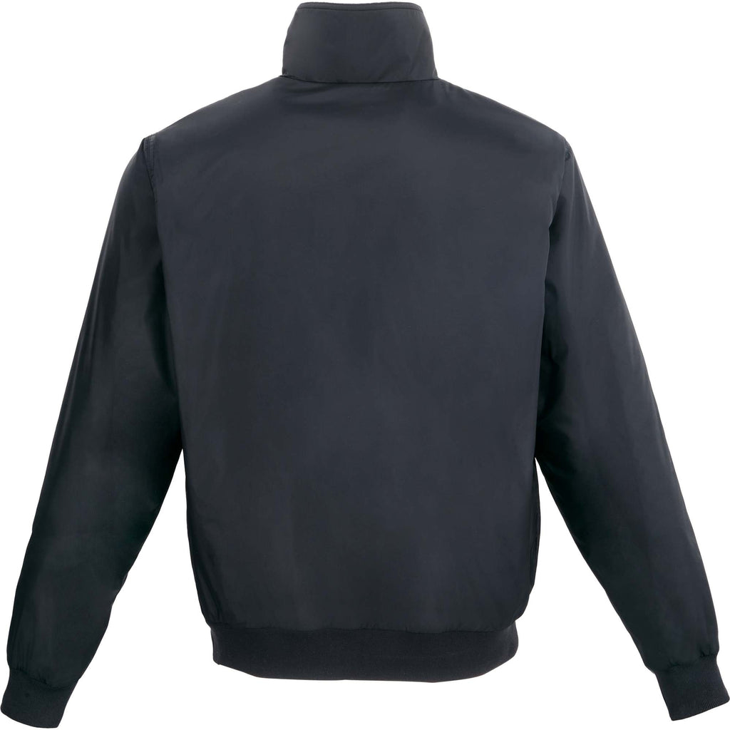 Belford Fleece Lined Bomber Jacket in Recycled Nylon, Unisex Embroidery - Black - Back