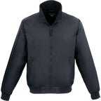 Belford Fleece Lined Bomber Jacket in Recycled Nylon, Unisex Embroidery - Black - Front
