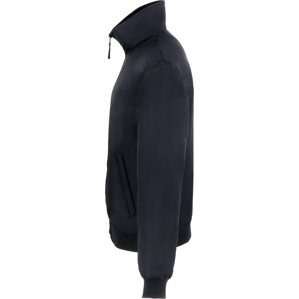 Belford Fleece Lined Bomber Jacket in Recycled Nylon, Unisex Embroidery - Black - Left Side