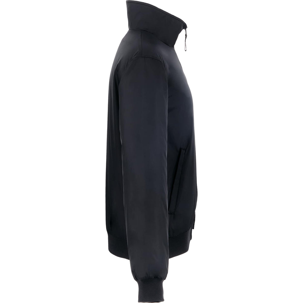 Belford Fleece Lined Bomber Jacket in Recycled Nylon, Unisex Embroidery - Black - Right Side