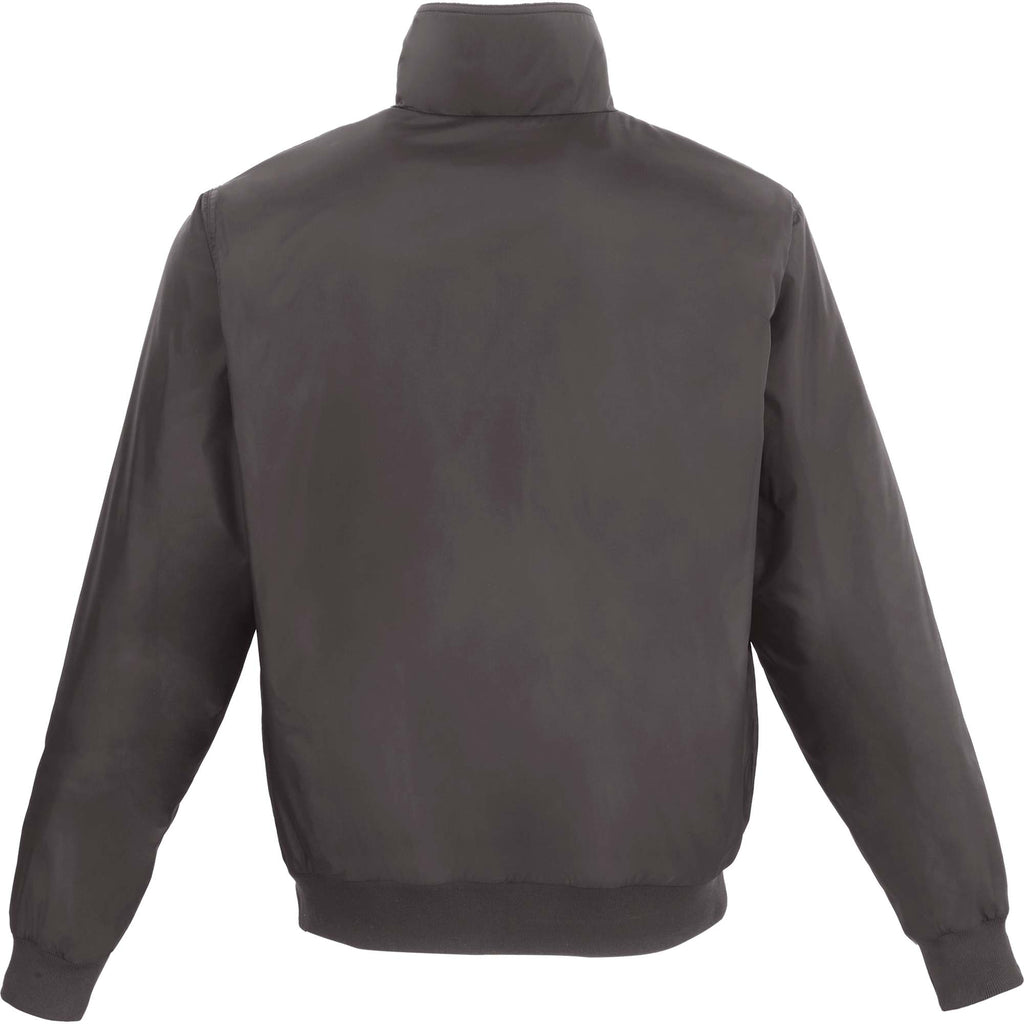 Belford Fleece Lined Bomber Jacket in Recycled Nylon, Unisex Embroidery - Grey Storm - Back