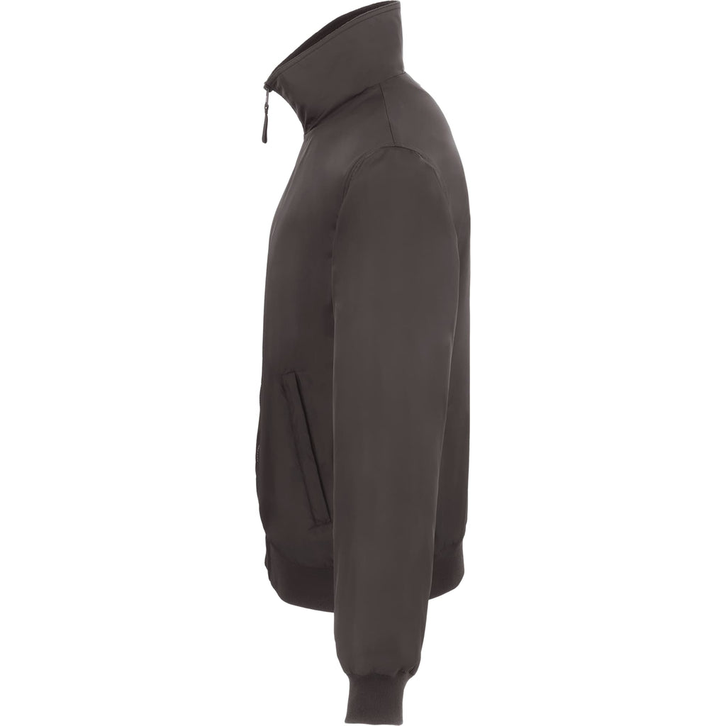 Belford Fleece Lined Bomber Jacket in Recycled Nylon, Unisex Embroidery - Grey Storm - Left Side
