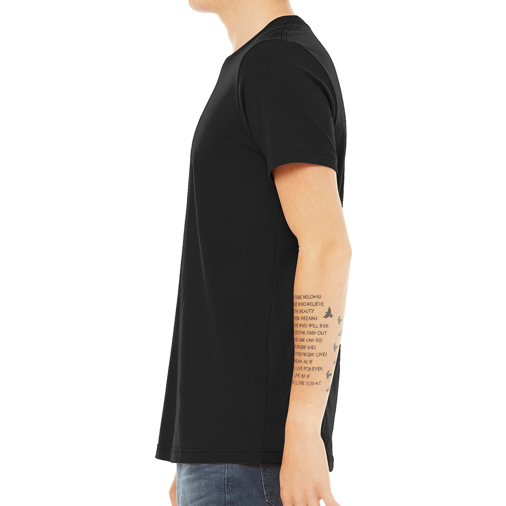 Bella+Canvas Jersey Tee, Unisex Short Sleeve - Black - black_model_side