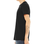 Bella+Canvas Jersey Tee, Unisex Short Sleeve - Black - black_model_side