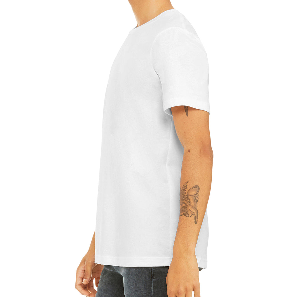 Bella+Canvas Jersey Tee, Unisex Short Sleeve - Black - white_model_side
