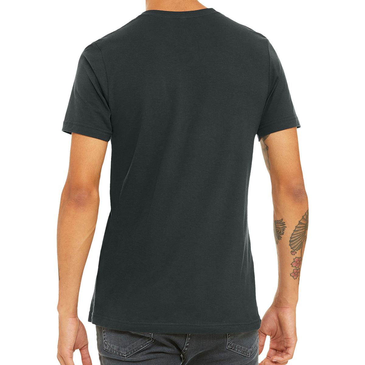 Bella+Canvas Jersey Tee, Unisex Short Sleeve - Dark Grey - BACK