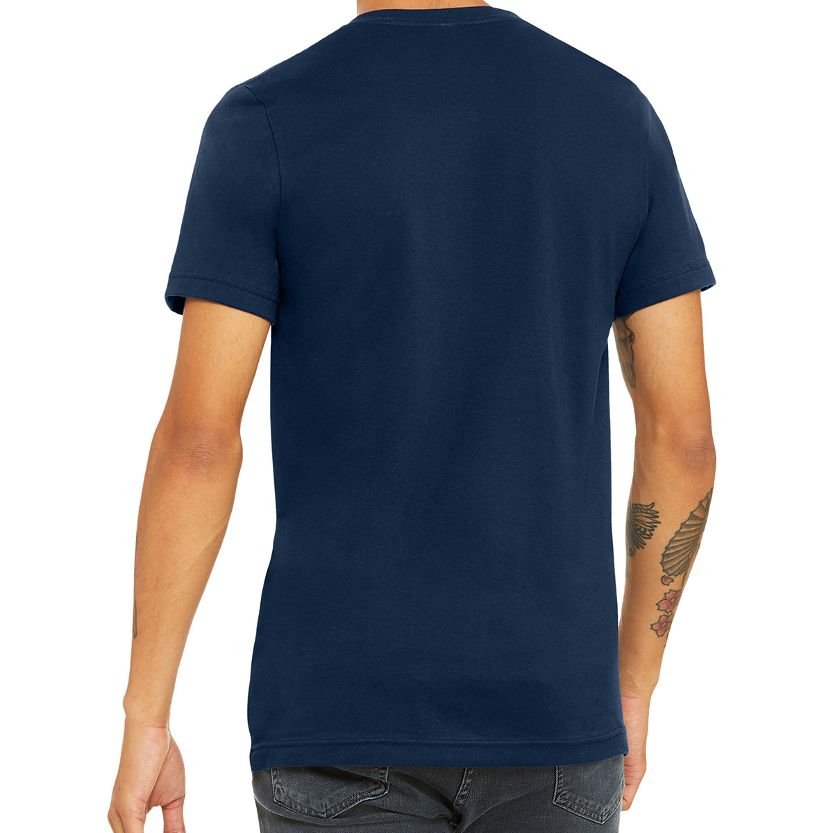 Bella+Canvas Jersey Tee, Unisex Short Sleeve - Navy - BACK