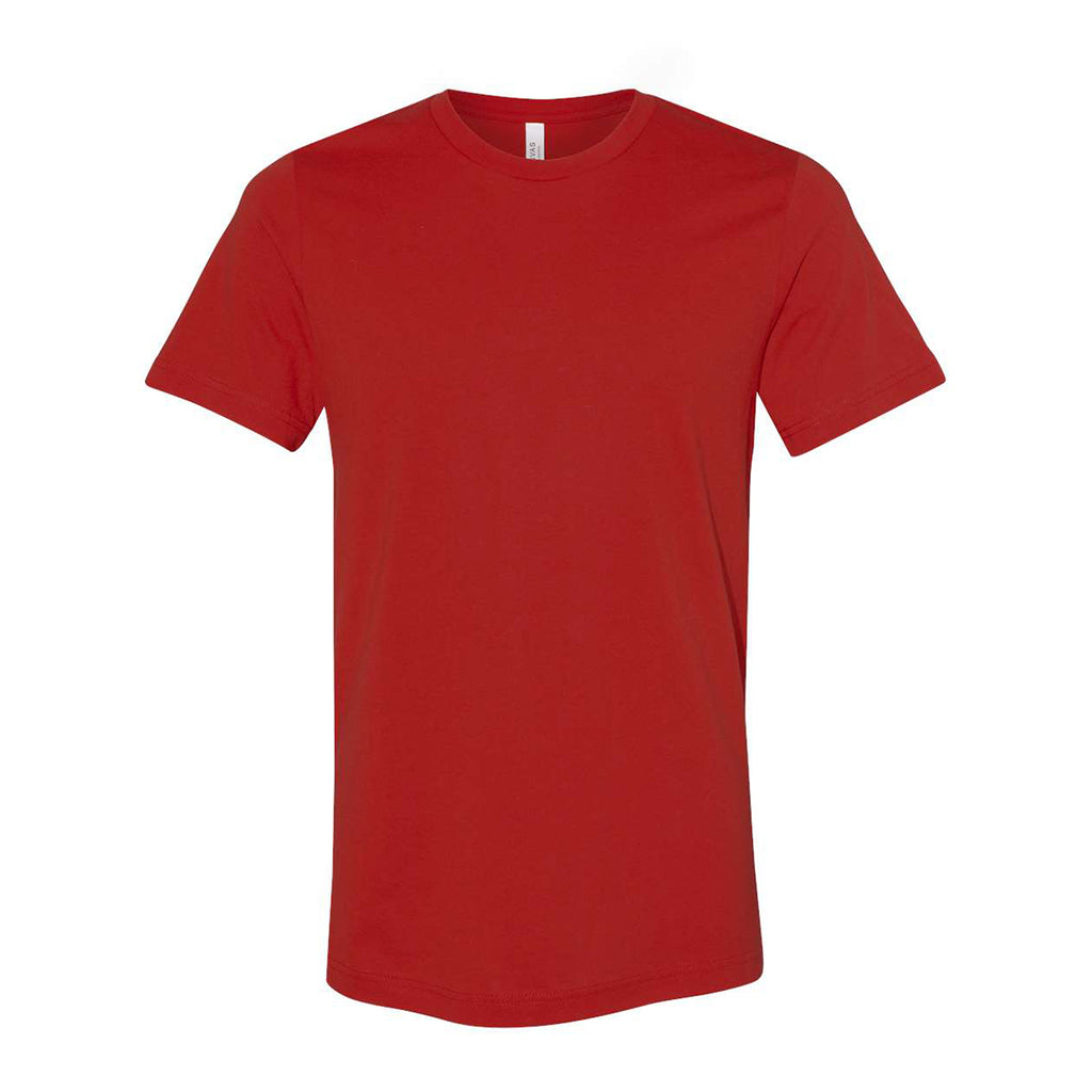 Bella+Canvas Jersey Tee, Unisex Short Sleeve - Red - Front