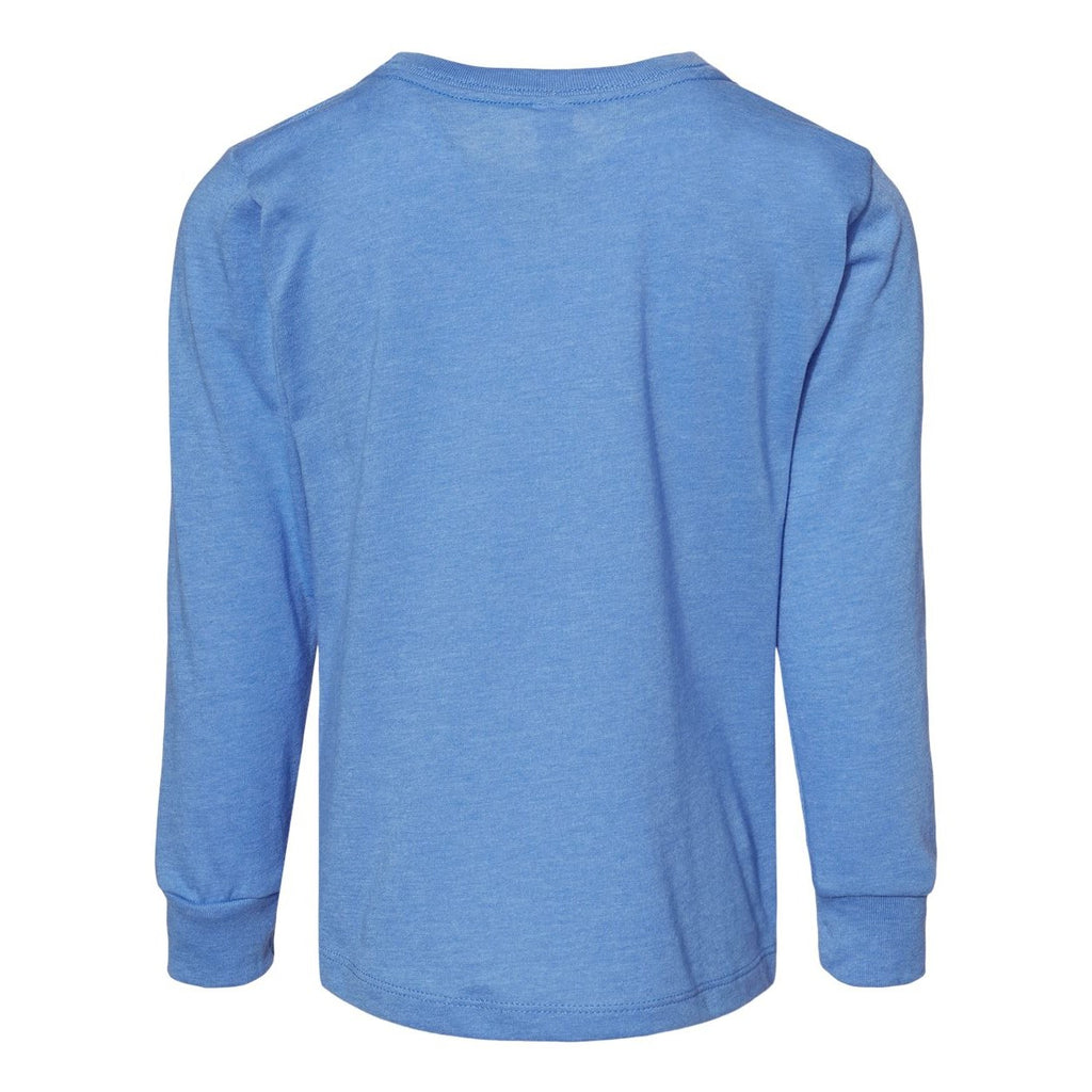BELLA + CANVAS Toddler Jersey Long Sleeve Tee - Heather Columbia Blue - Back