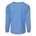 BELLA + CANVAS Toddler Jersey Long Sleeve Tee - Heather Columbia Blue - Back