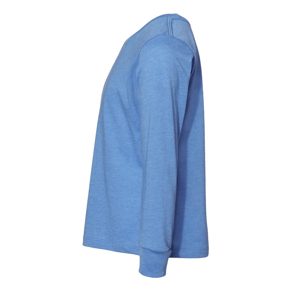 BELLA + CANVAS Toddler Jersey Long Sleeve Tee - Heather Columbia Blue - Direct Side