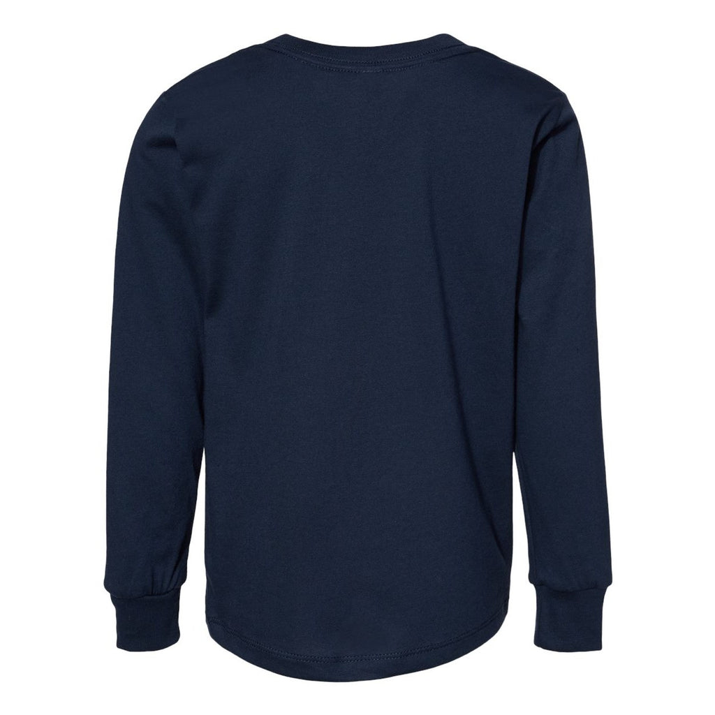 BELLA + CANVAS Toddler Jersey Long Sleeve Tee - Navy - Back