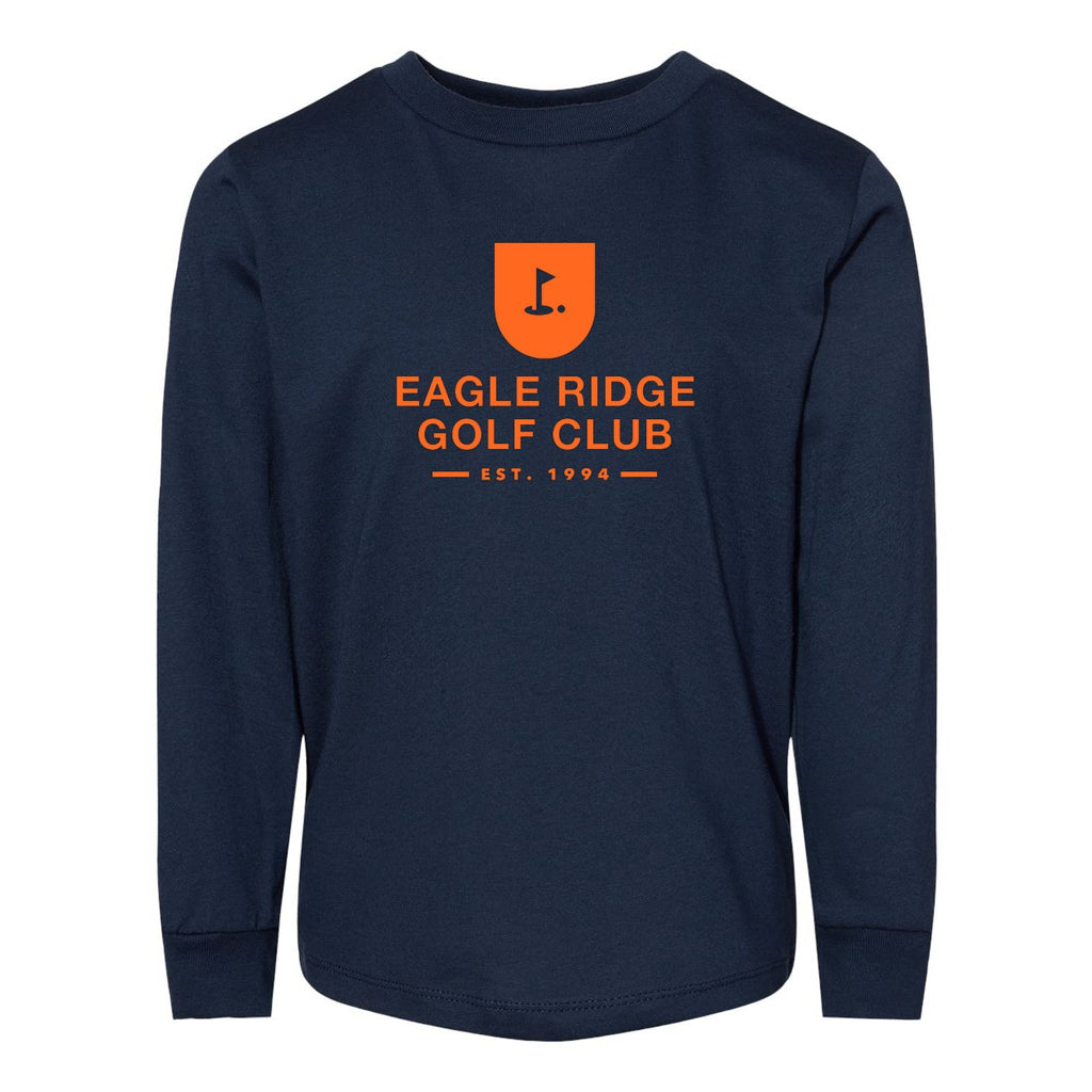 BELLA + CANVAS Toddler Jersey Long Sleeve Tee - Navy - Front