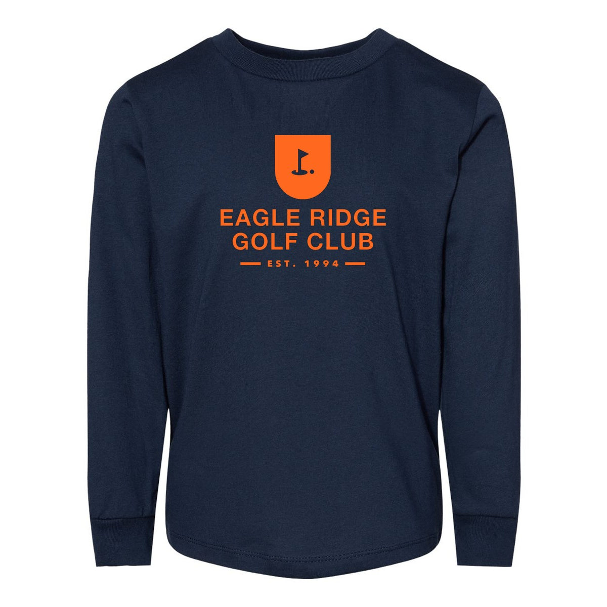 BELLA + CANVAS Toddler Jersey Long Sleeve Tee - Navy - Front